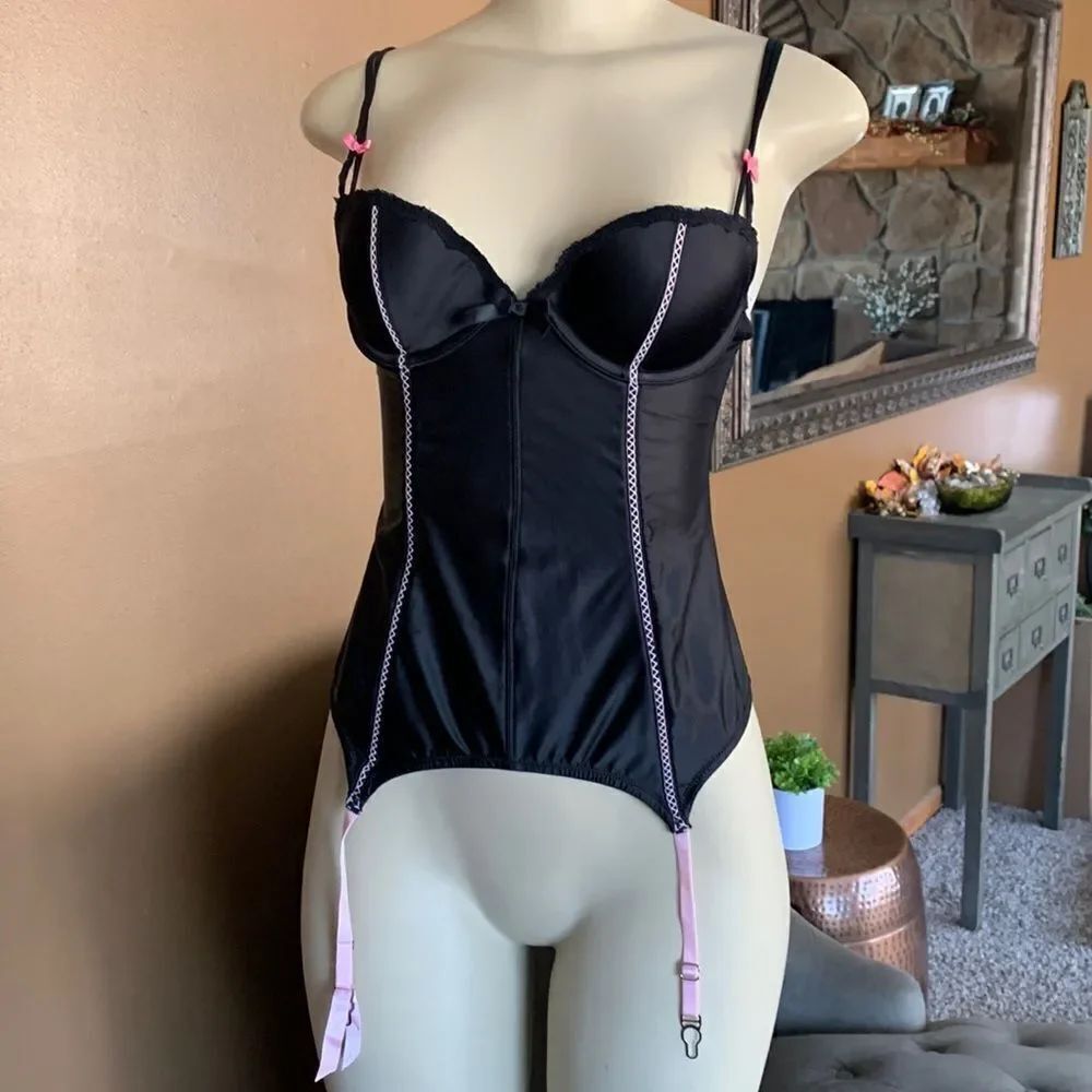 Victoria’s Secret Sexy Little Things Padded Corset Bustier Bra Lingerie Black